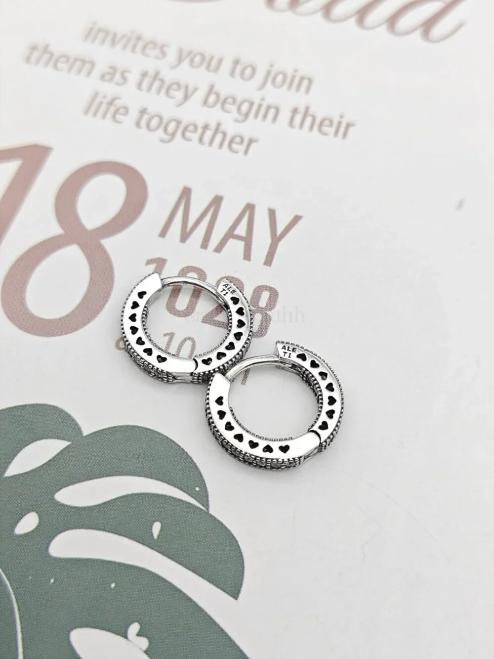 Pandora Pavé Heart Hoop Earrings